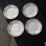 4 vintage flat plates, 22 cm, from St Amand Ceranor, Cotentin pattern