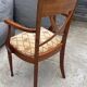 Fauteuil de bureau ancien en merisier et tissu