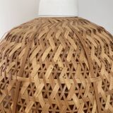 Vintage wicker rattan flower suspension