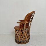 Mid-Century Modern Mexican Equipales Armchair in Leather and Wood, 1970