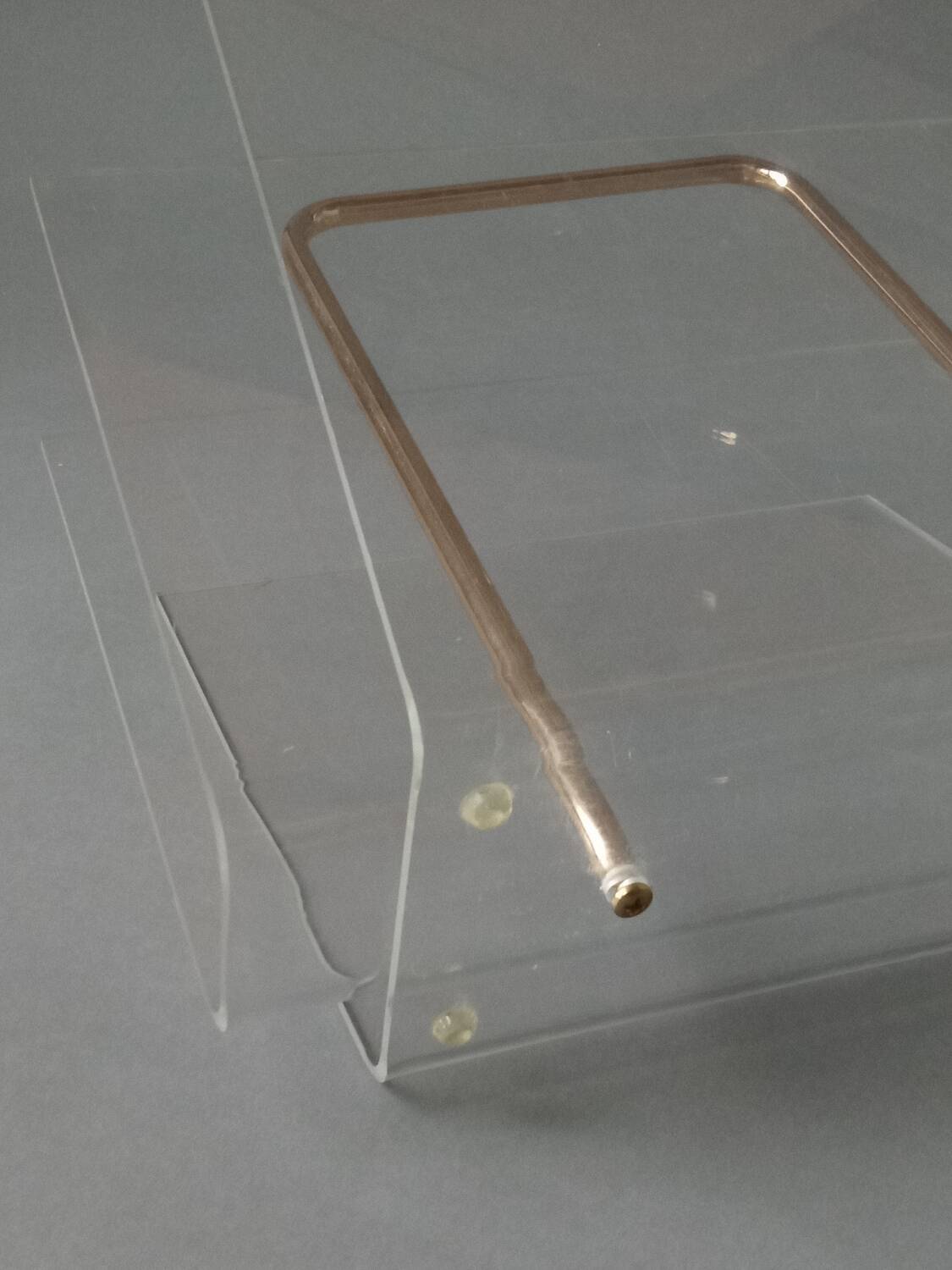 Plexiglas magazine rack by David Lange 1970s