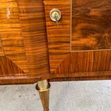 Art Deco sideboard in glossy burr walnut 1940 240cm