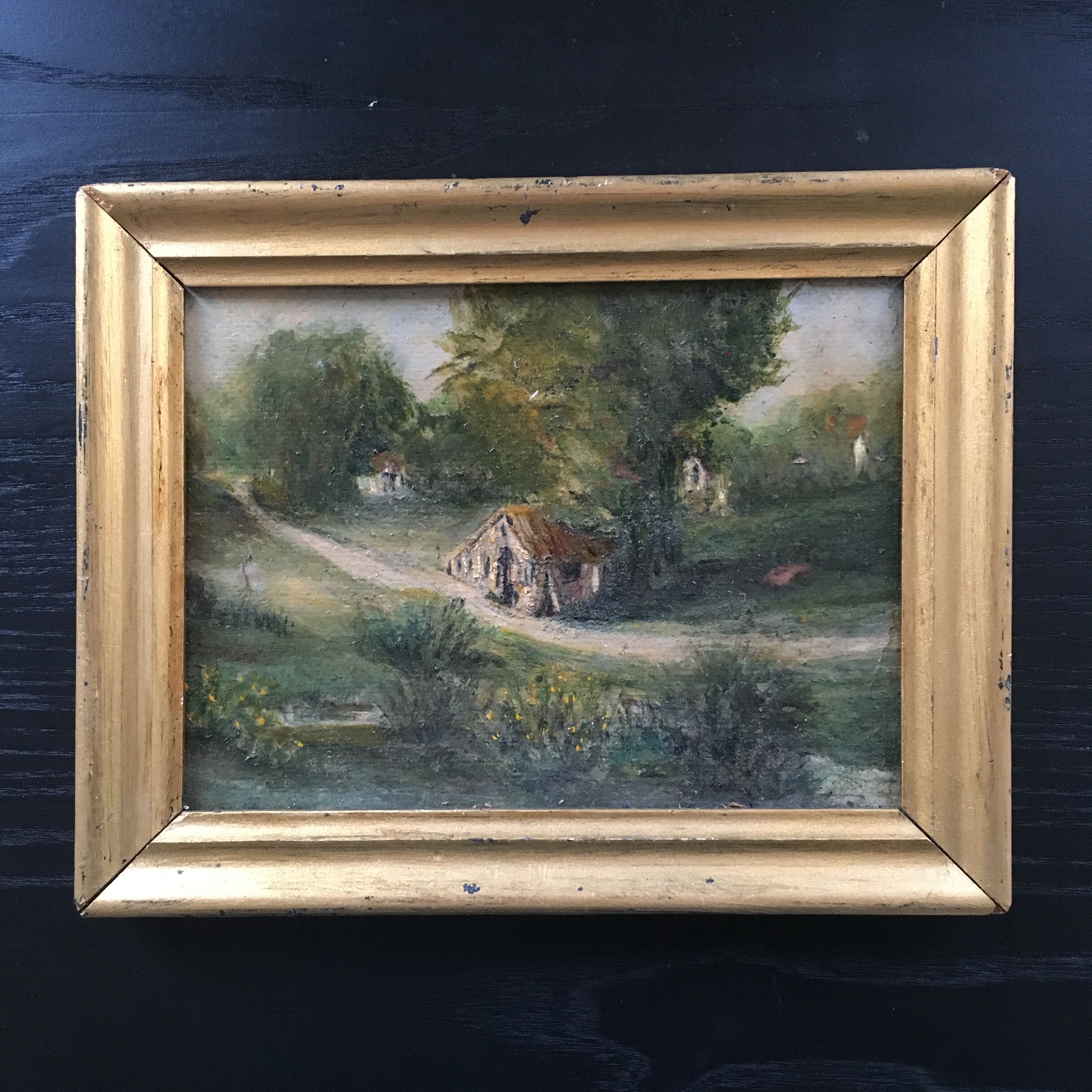 Thatched cottages and countryside