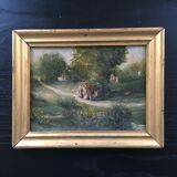 Thatched cottages and countryside