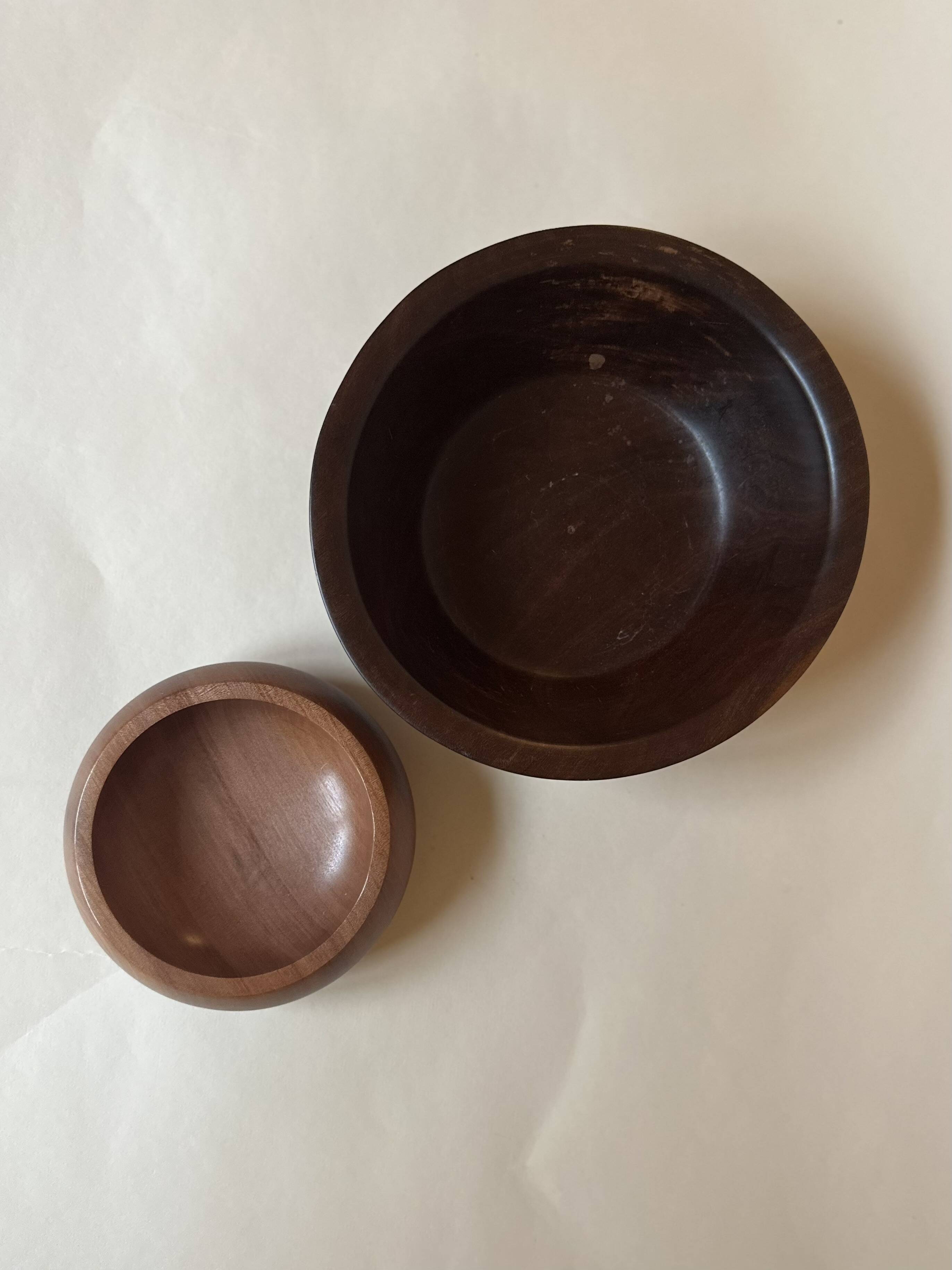 Pair of varnished wooden pocket vases