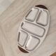 Plateau inox 18/10 poignées en bois multi compartiment Vintage