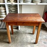 Desk, dark wood table with 1 drawer