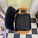 Black skai armchair by Cees Braakman for Pastoe 1950
