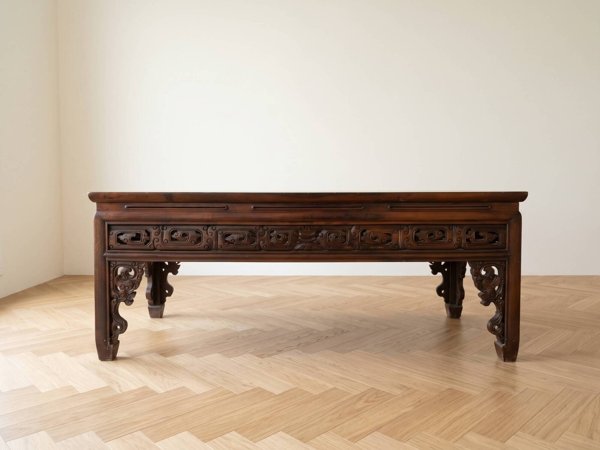 Chinese style coffee table in carved wood