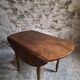 Table à abattants ancienne en chêne français, table à manger ronde, vers 1880–1920