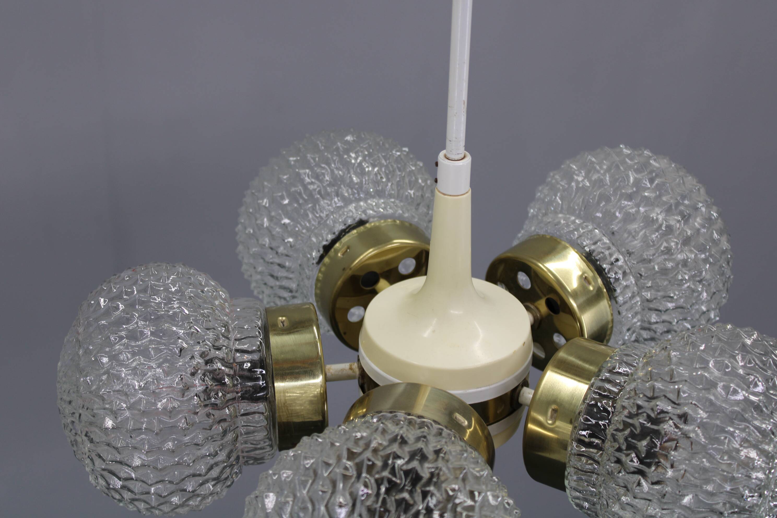 1970s Glass Chandelier by Instala Decin, Czechoslovakia