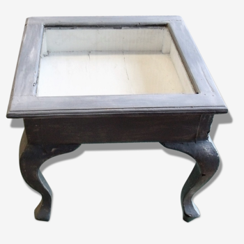 Table basse vitrine de presentation wabi sabi