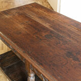 Carved solid oak coffee table