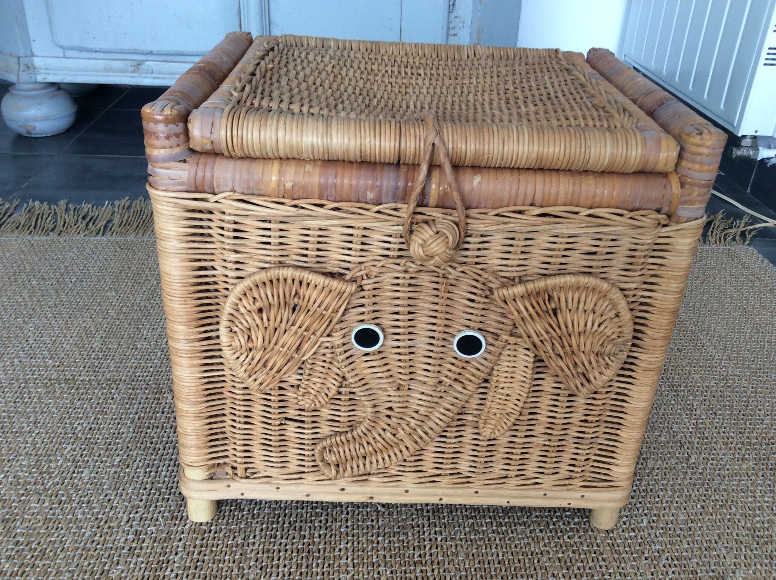 Wicker toy chest