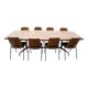 Dining or conference table, Mobilier International, in rosewood and aluminum by Giancarlo PIRETTI - 1970s, for 10 people