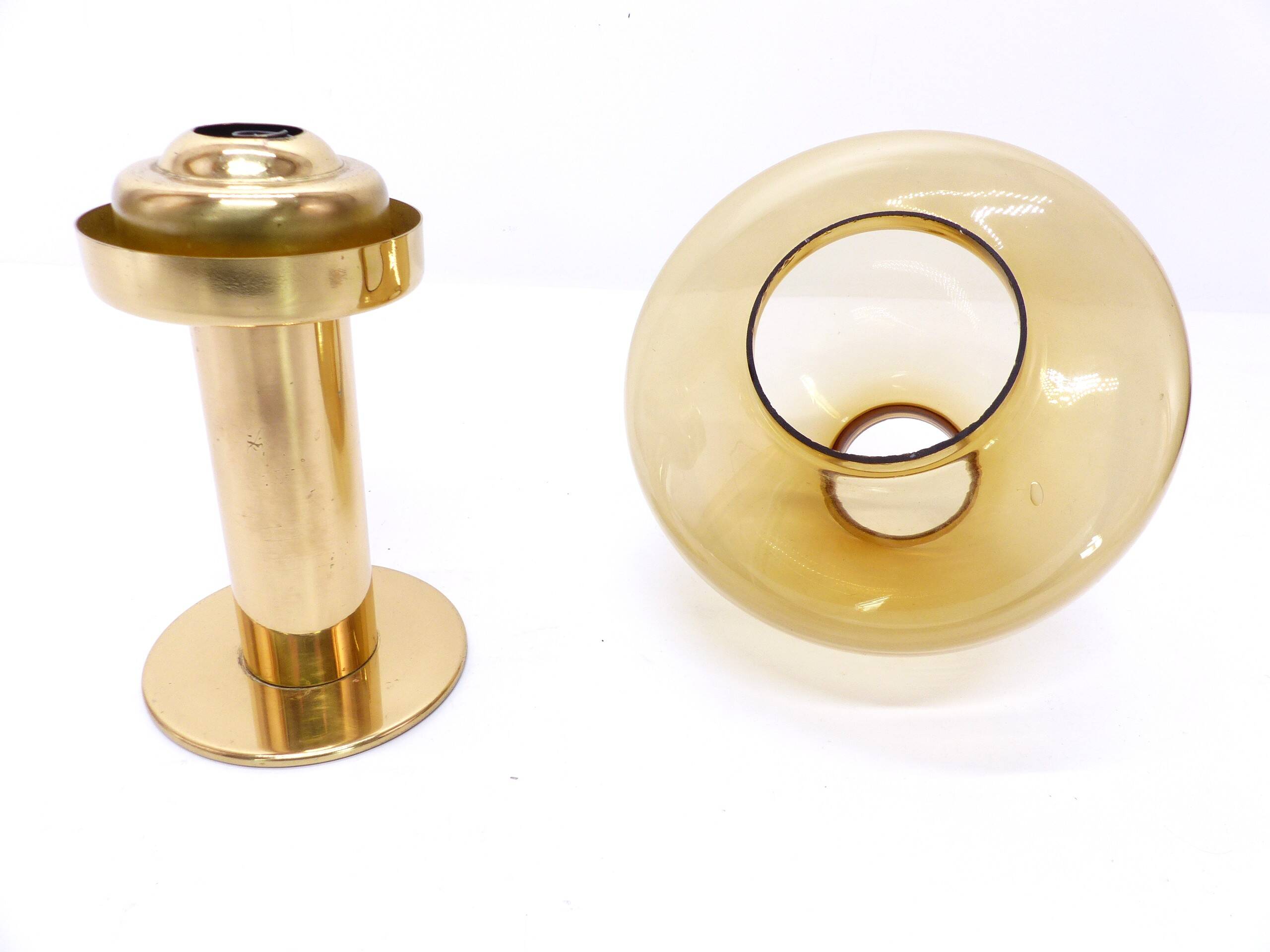 Jakobsson Claudia L10227 Scandinavian candle holder, amber yellow glass, Markaryd