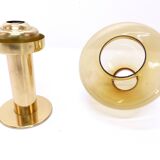Bougeoir scandinave Jakobsson  Claudia L10227, verre jaune ambré, Markaryd