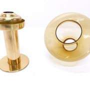 Jakobsson Claudia L10227 Scandinavian candle holder, amber yellow glass, Markaryd