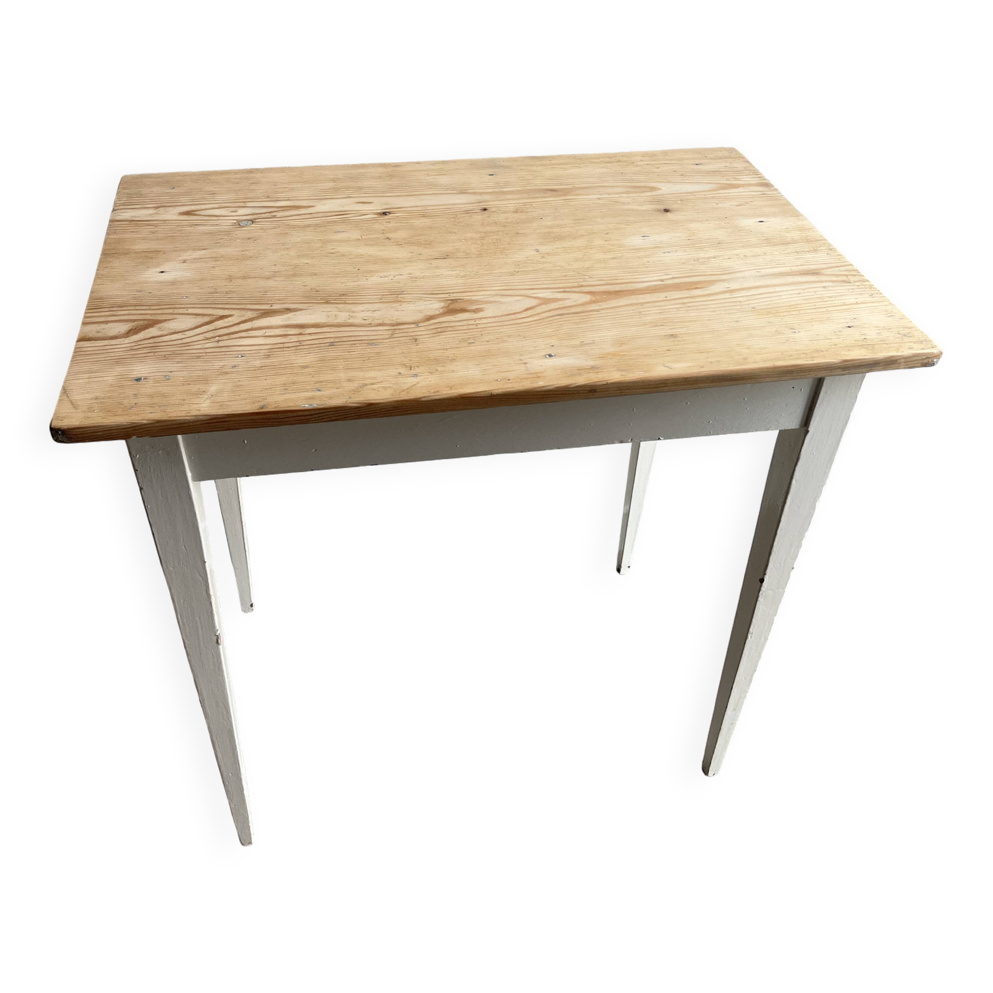 Old white patinated wooden table