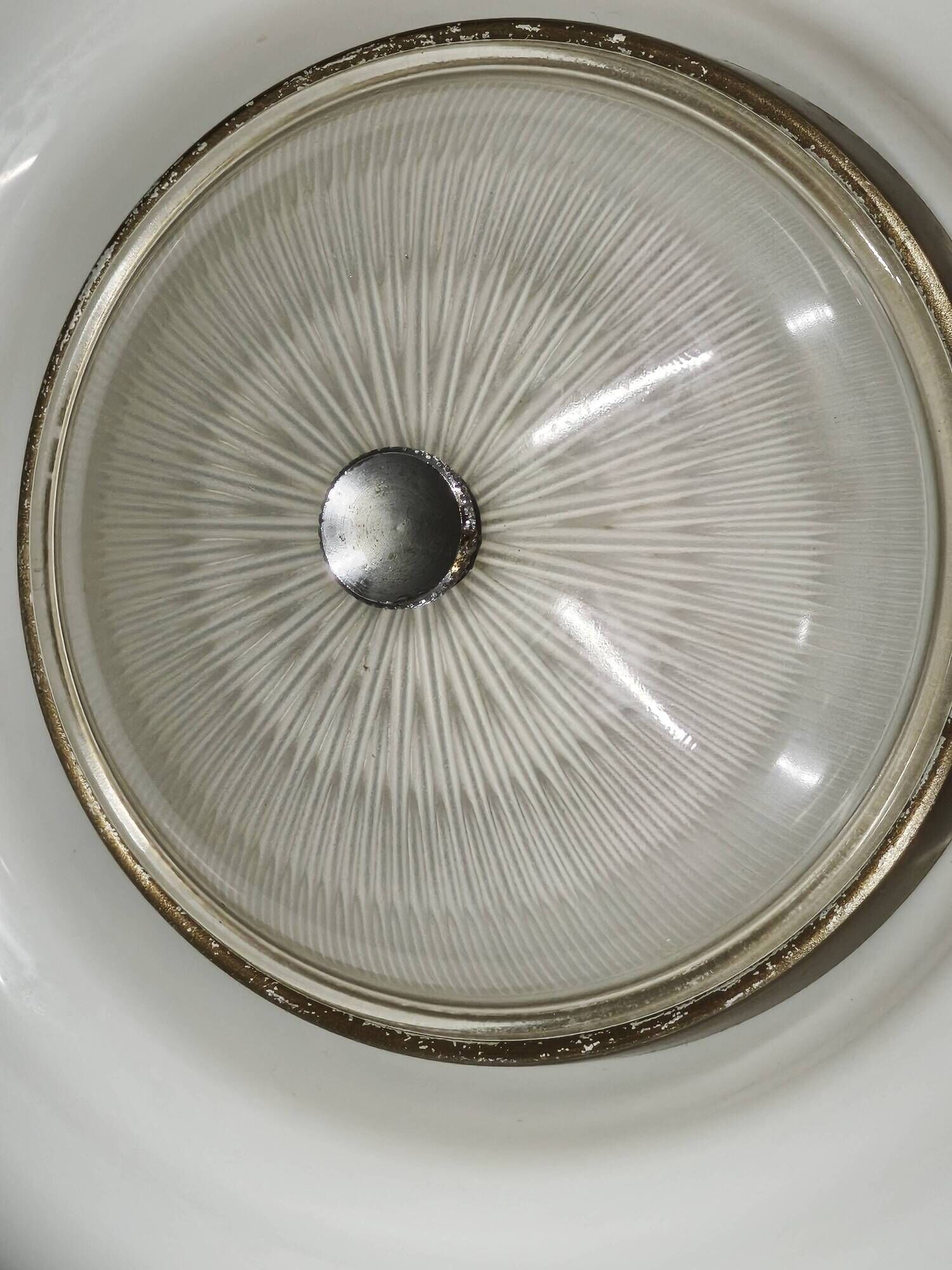 Lampe de table en verre blanc de l'ère spatiale italienne des années 1970