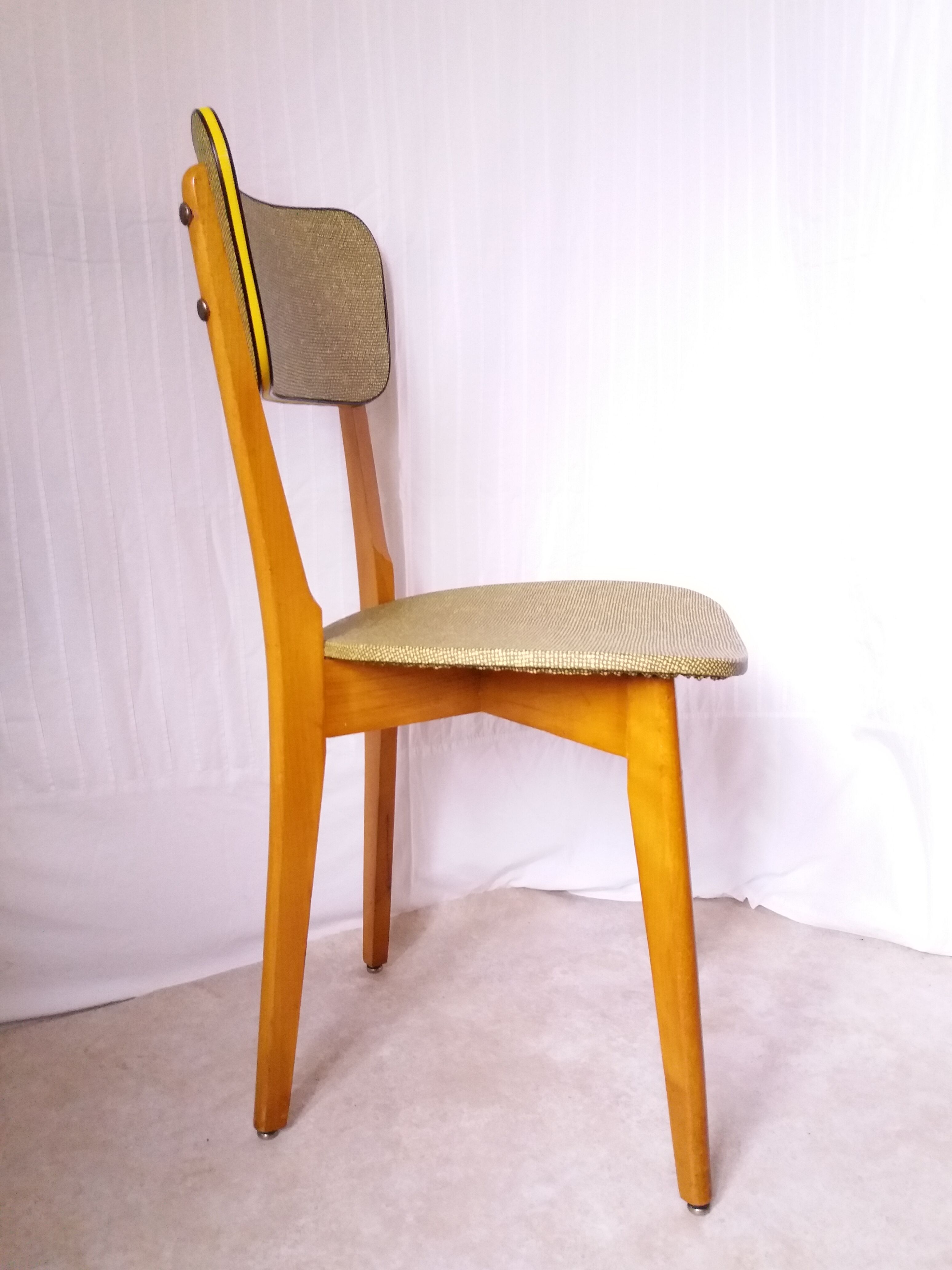 Wood and vinyl chair from the 50s/60s