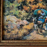 Peinture huile sur toile vintage