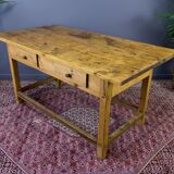 Table à manger vintage en pin baltique rustique, années 1930