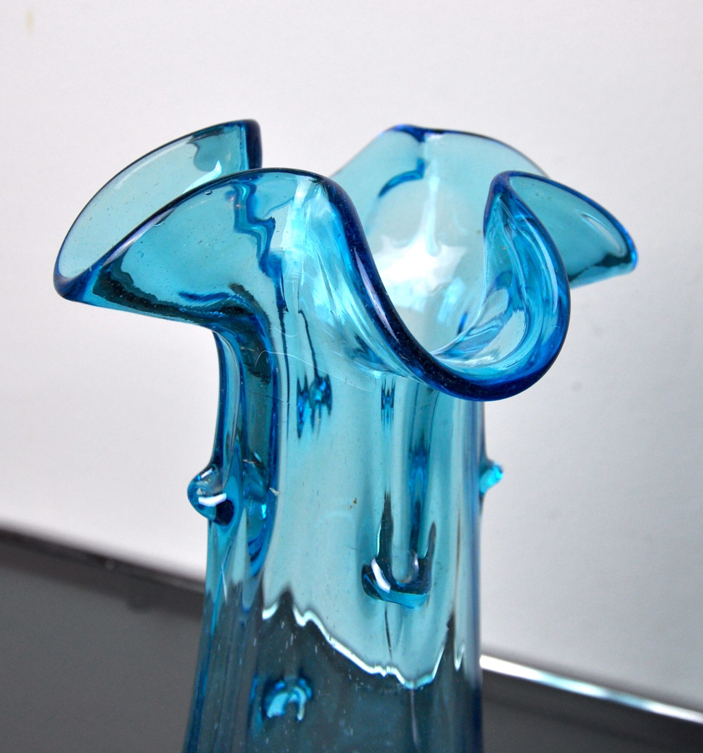 Blue seguso vase in murano glass, italy, 1970