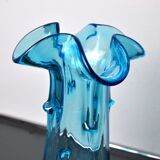 Blue seguso vase in murano glass, italy, 1970