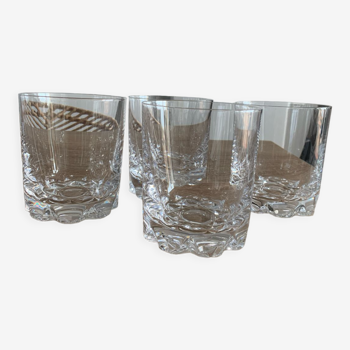 Lot 4 verres whisky en cristal sèvres france diamètre 8 cm hauteur 9 cm