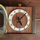 Vintage formica clock rectangular silent wall clock "Hermle gilded wood"