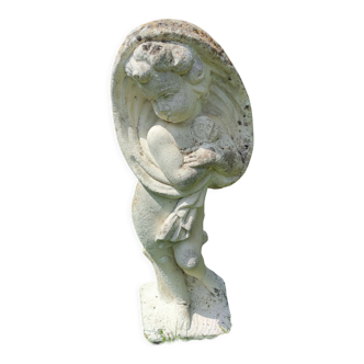 Ancienne statue de jardin chérubin ange putti