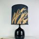 "Fig" lamp, black ceramic and silk shade, 1960s.