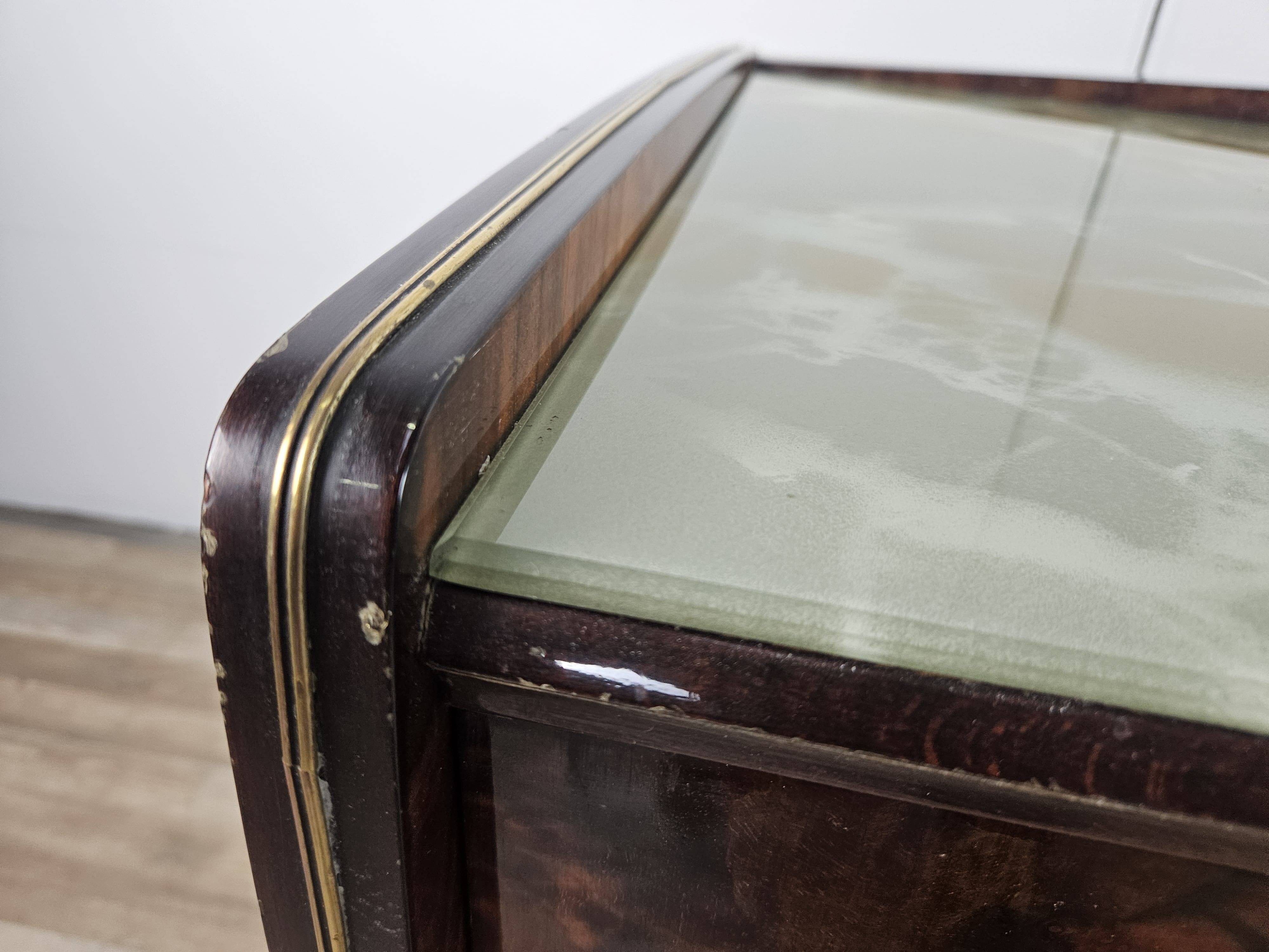 Mid Century 70's Chest of Drawers with Glass Top
