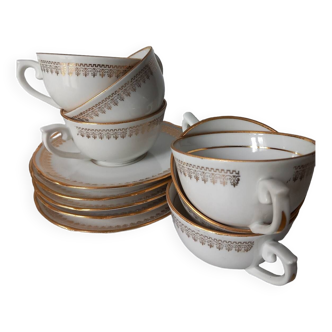 Tasses et sous tasses porcelaine de Chauvigny