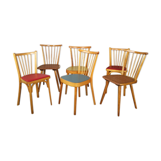 Set of 6 vintage chairs with mismatched bars