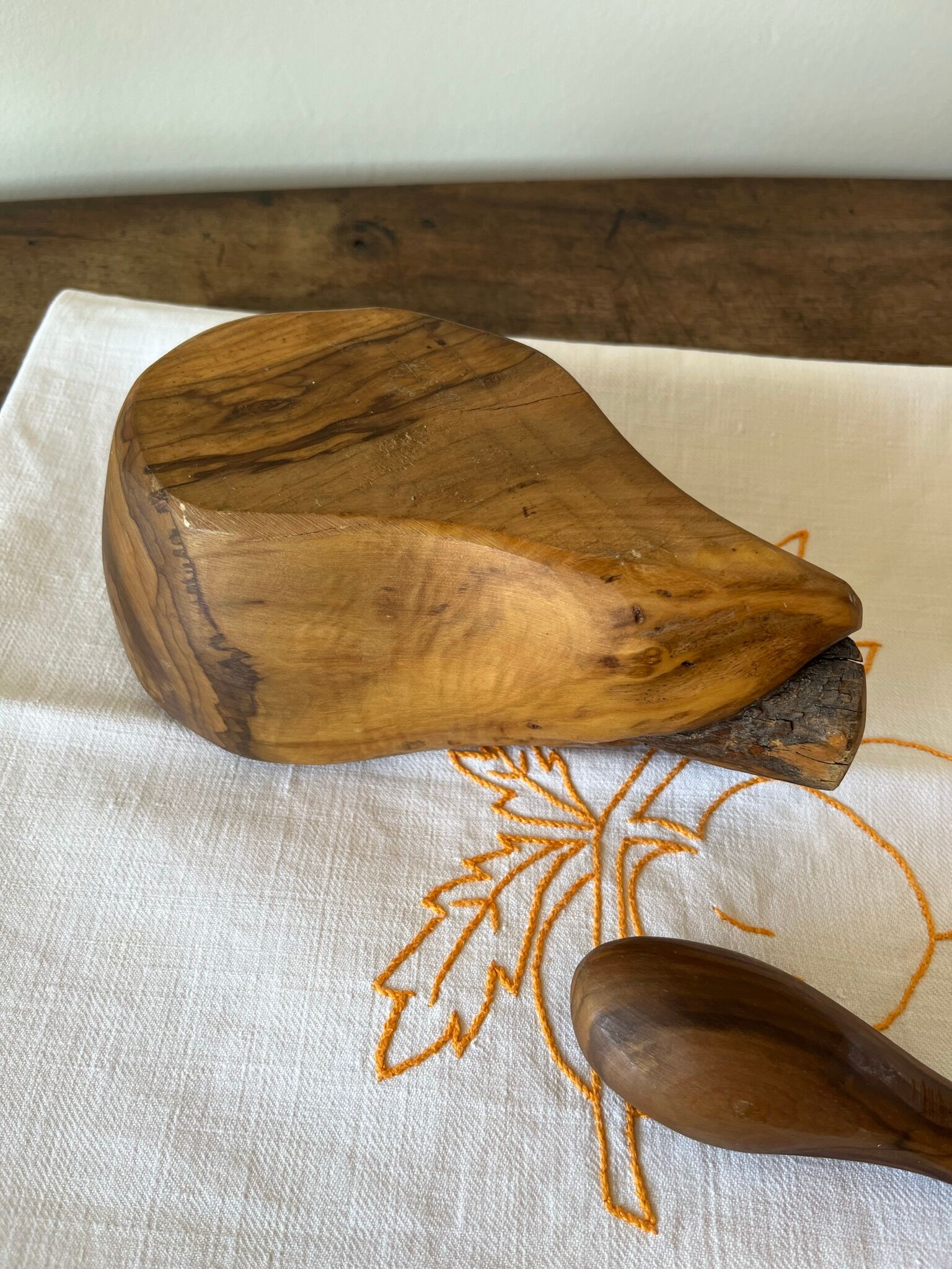 Olive mortar and pestle