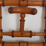 1920s bamboo wall mounted hat coat rack
