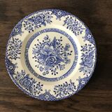 Set of 6 English dessert plates, in ironstone ceramic, flower patterns