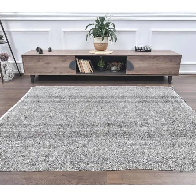 1970s Handwoven Vintage Turkish Wool Flatweave Kilim Rug 175x220