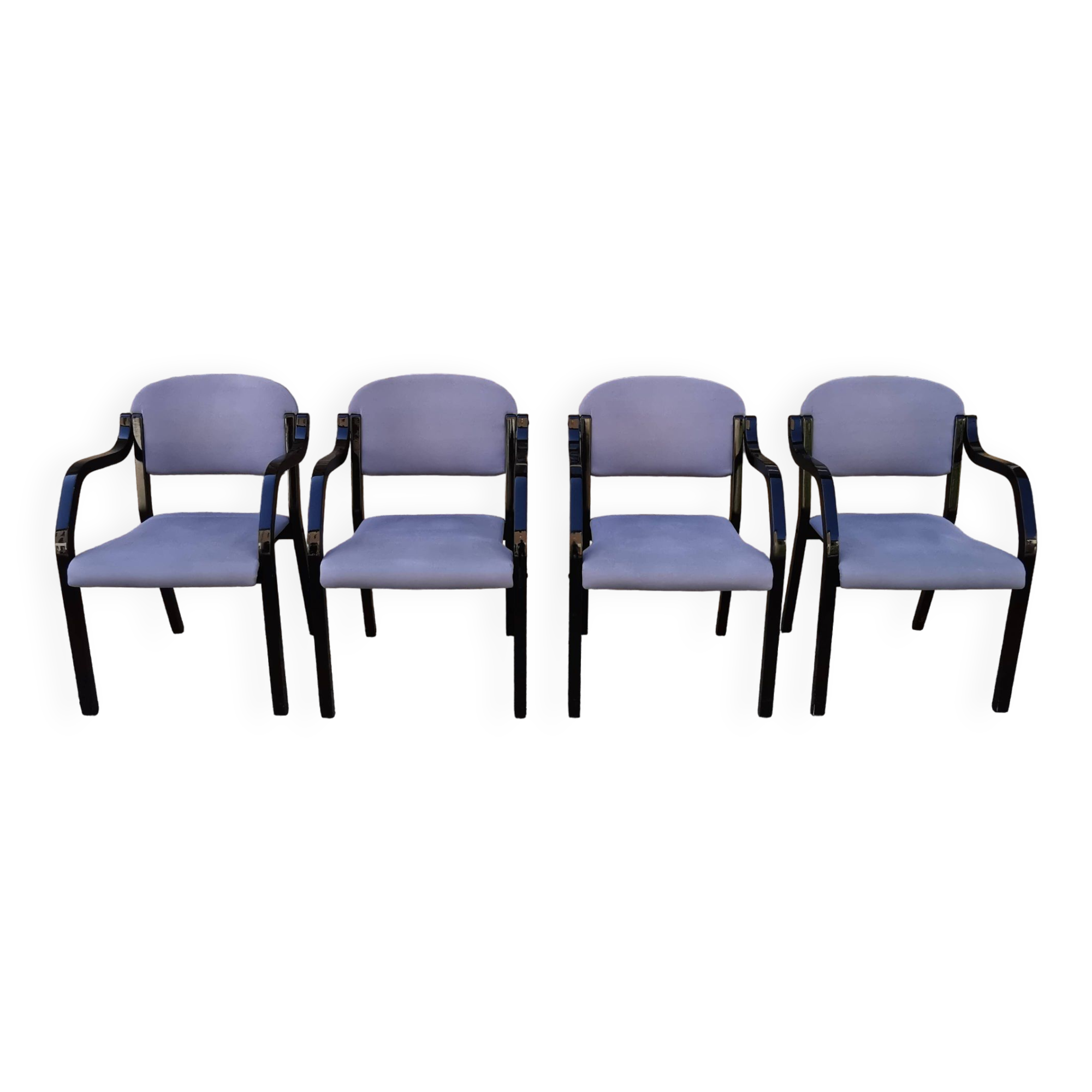 Suite de 4 fauteuils italiens vintage des années 80