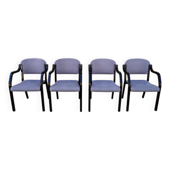 Set of 4 vintage Italian armchairs from the 80s