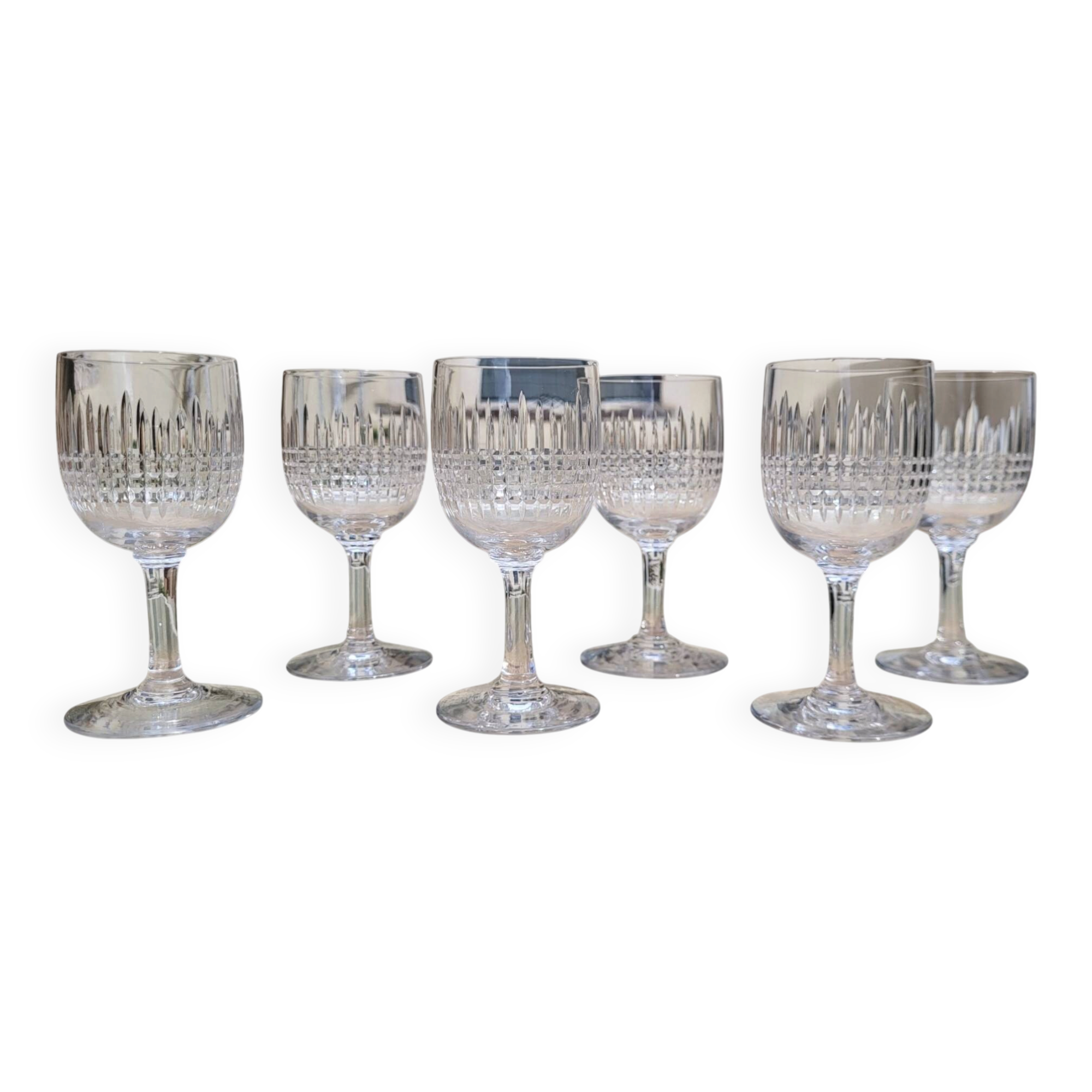 6 verres à vin cuit - porto en cristal Baccarat / Nancy