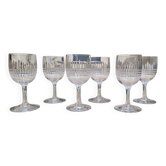 6 cooked wine glasses - port in Baccarat crystal / Nancy