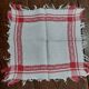 Set of four white and red damask thread napkins 27 X 29 cm