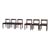 Set of six leather "Carimate" dining chairs by Vico Magistretti for Cassina
