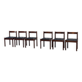 Ensemble de six chaises de salle à manger en cuir « Carimate » par Vico Magistretti pour Cassina