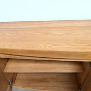 Curved enfilade Maison Regain in solid elm, 1970.