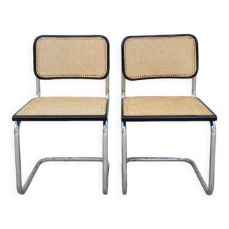 Pair of chairs B32 by Marcel Breuer signed Italy