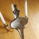 2 silver bronze wall lights